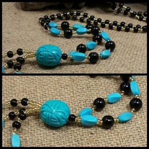 30 inch chalk turquoise necklace south western new